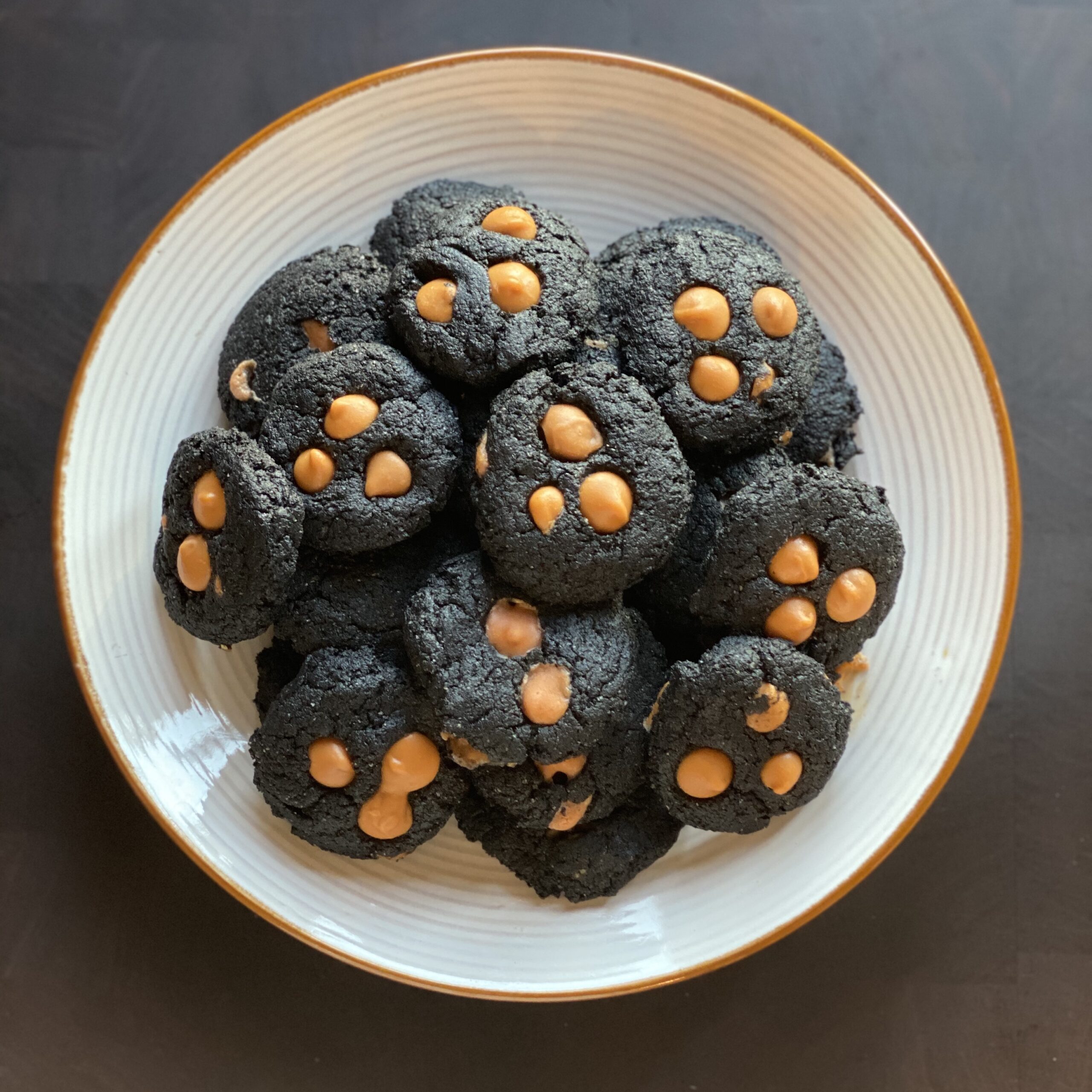 Black Tahini Butterscotch Cookies (Keto)