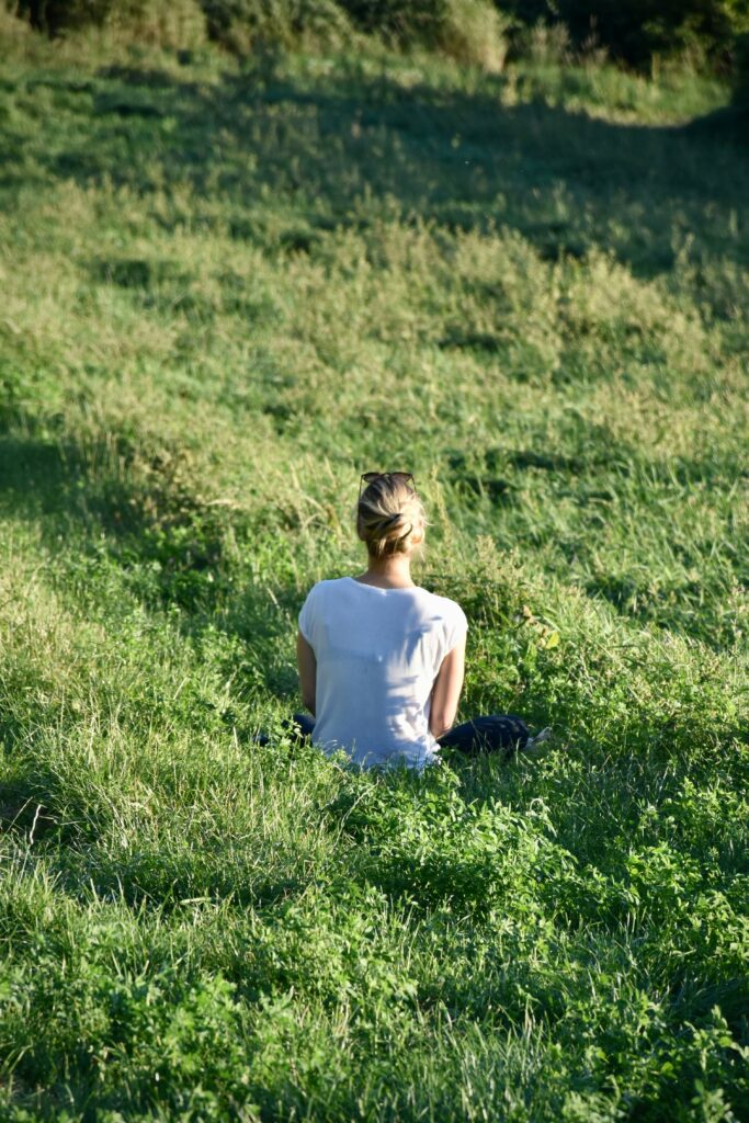 woman sitting in sunlight