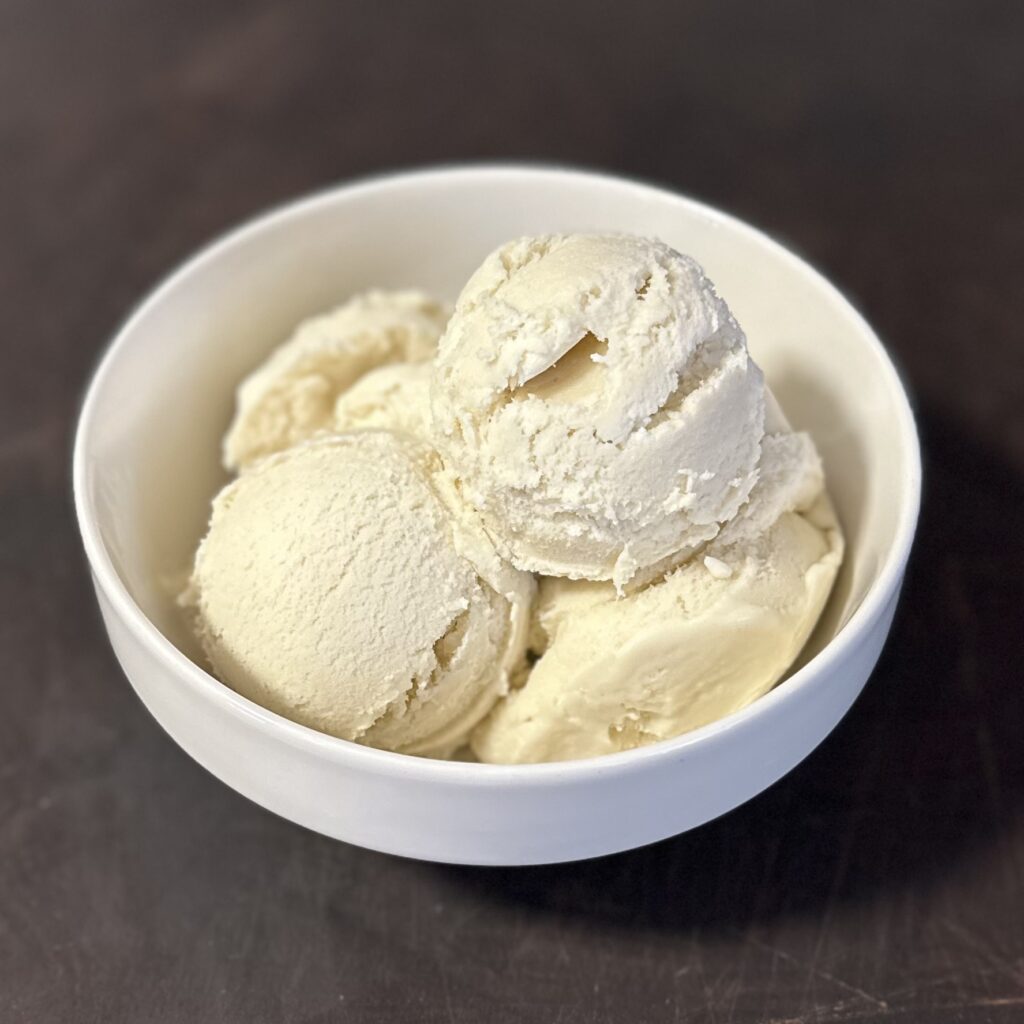 Homemade ice cream in bowl