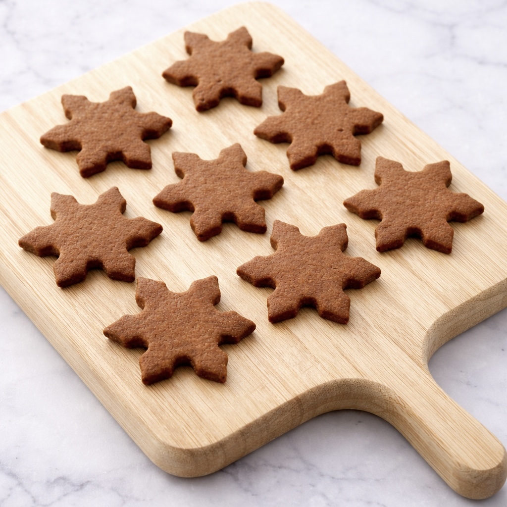 Roll-out gingerbread snowflake cookies