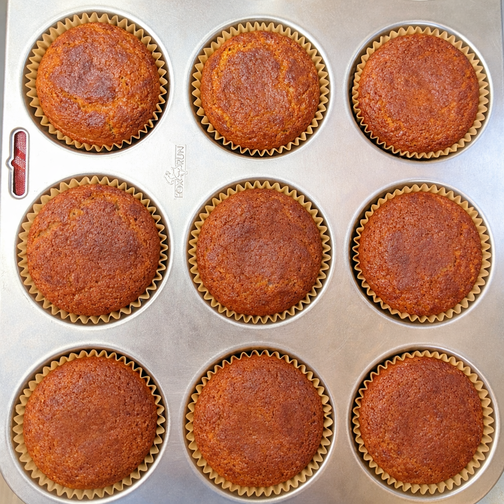 Proper malted breakfast muffins in a muffin tin