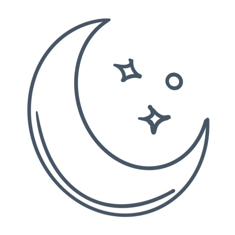 Hand-drawn crescent moon icon