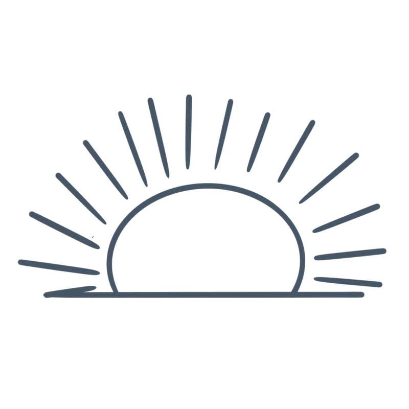 Hand-drawn rising sun icon
